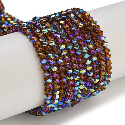 Electroplate Glass Beads Strands GLAA-Q105-04R-1