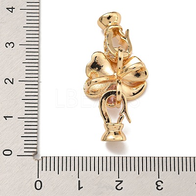 Brass Micro Pave Clear Cubic Zirconia Fold Over Clasps KK-U037-22G-01-1