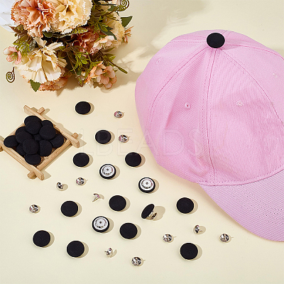 30 Bags Cloth Covered Alloy Buttons BUTT-PH0001-68-1