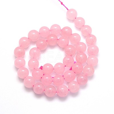 Natural Rose Quartz Round Beads Strands G-O047-04-10mm-1