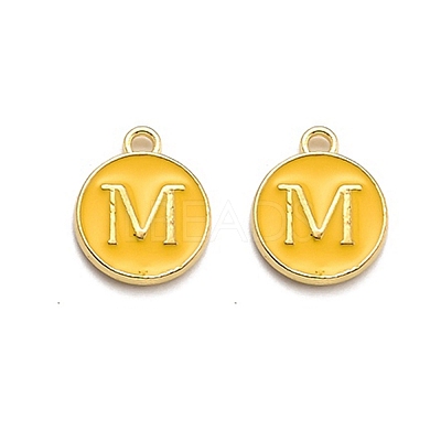 Golden Plated Alloy Enamel Charms ENAM-Q437-13M-1