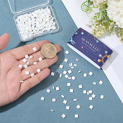 300Pcs 2 Styles 2-Hole Opaque Glass Seed Beads SEED-SC0001-63-1