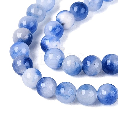 Natural Dyed Persian Jade Beads Strands G-Q609-6mm-01-1