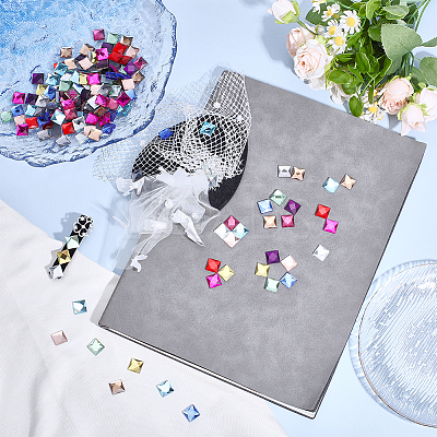 180Pcs 12 Colors Flat Back Glass Rhinestone Cabochons GLAA-PH0003-76-1