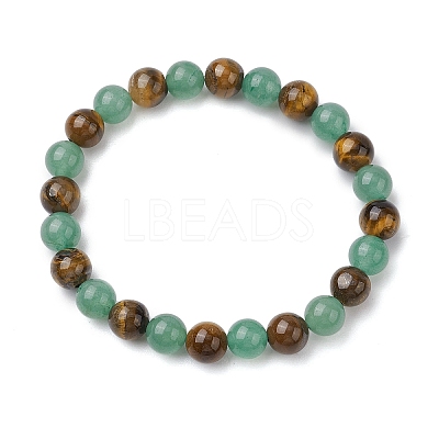 Natural Mixed Gemstone Mixed Gemstone Beads Thread Stretch Bracelets for Women BJEW-JB11253-1