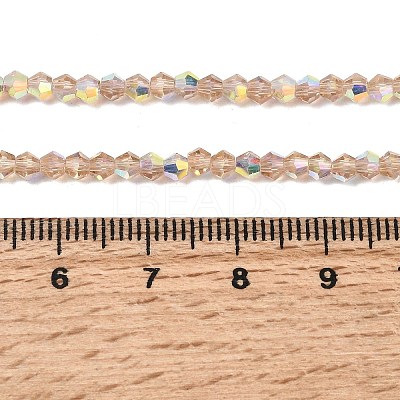 AB Color Plated Transparent Glass Beads Strands GLAA-G127-01H-1