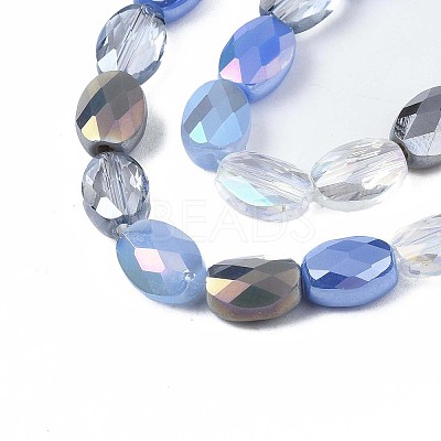 Electroplate Glass Beads Strands X-EGLA-S194-17C-1