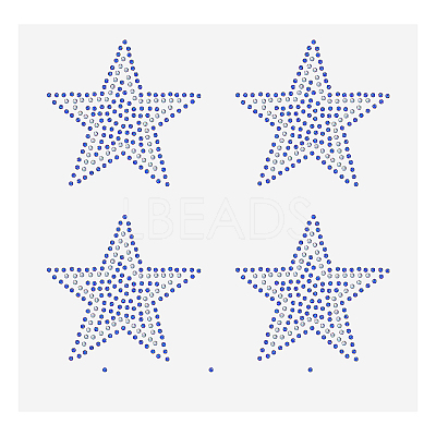 Star shape Glass Hotfix Rhinestone DIY-WH0558-99A-1