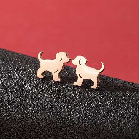 Stainless Steel Small Animal Stud Earrings for Women PW-WG5B49B-03-1