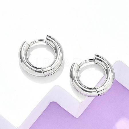 Tarnish Resistant 304 Stainless Steel Huggie Hoop Earrings EJEW-F111-14mm-P-1