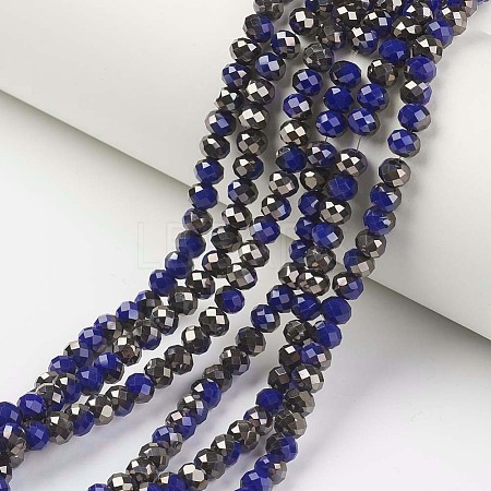 Electroplate Opaque Glass Beads Strands EGLA-A034-P4mm-P02-1