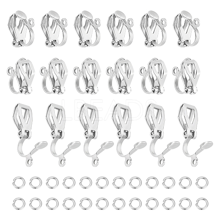 Unicraftale 60Pcs 304 Stainless Steel Clip-on Earring Findings STAS-UN0051-67-1