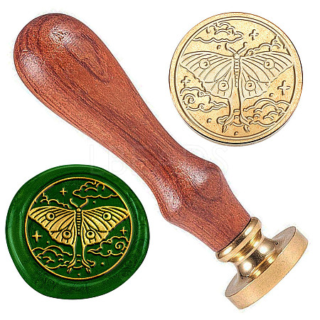 Golden Plated Brass Sealing Wax Stamp Head AJEW-WH0208-938-1