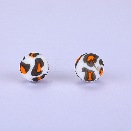 Printed Round Silicone Focal Beads SI-JX0056A-159-1