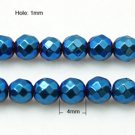 Non-Magnetic Synthetic Hematite Beads Strands G-C018-4mm-1
