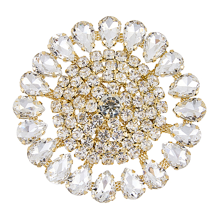 Brass Rhinestone Applique DIY-FG0009-88A-1