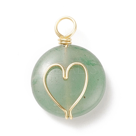 Natural Green Aventurine Pendants PALLOY-JF01751-03-1