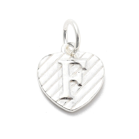 925 Sterling Silver Heart with Capital Letter Charms STER-S009-13F-S-1