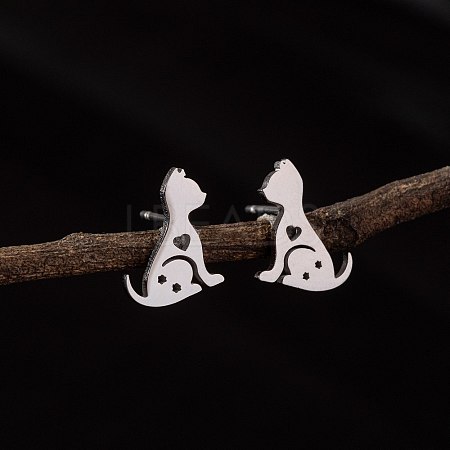 Stainless Steel Small Animal Stud Earrings for Women PW-WG5B49B-14-1