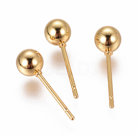 304 Stainless Steel Ball Stud Earrings EJEW-F237-01C-G-1