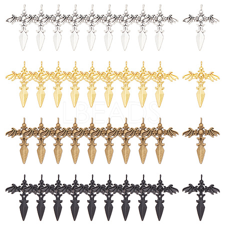 40Pcs 4 Styles Alloy Pendants FIND-AR0004-12-1