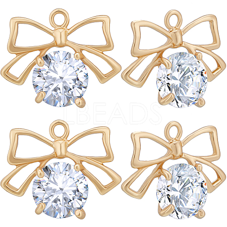 12pcs Clear Cubic Zirconia Charms KK-BBC0013-85-1
