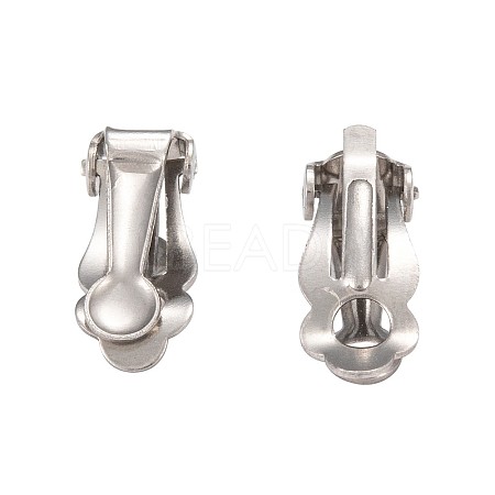 Tarnish Resistant 304 Stainless Steel Clip-On Earrings Findings X-STAS-Q185-01-1