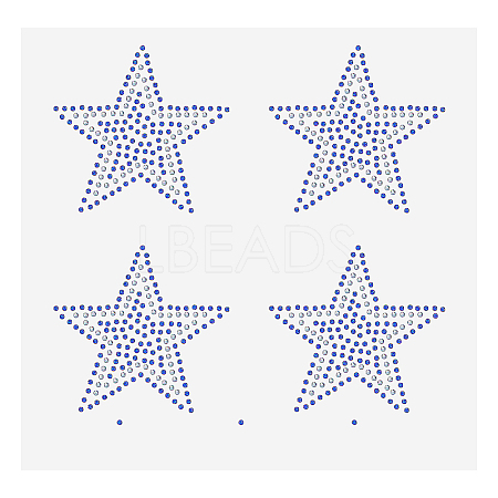 Star shape Glass Hotfix Rhinestone DIY-WH0558-99A-1