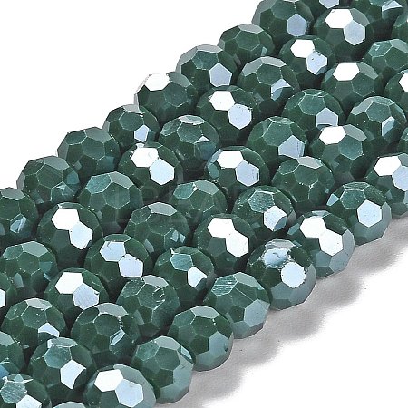 Electroplate Opaque Glass Beads Strands EGLA-A035-P8mm-A23-1