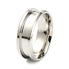 201 Stainless Steel Grooved Finger Ring Settings MAK-WH0007-16P-1