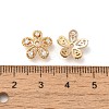 Flower Rack Plating Brass Micro Pave Cubic Zirconia Beads KK-S399-01C-3