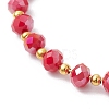 Glass Round Beaded Cuff Bangles BJEW-JB09964-02-4