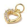 Rack Plating Brass & Clear Cubic Zirconia Pendants KK-L216-013G-2
