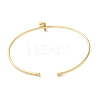 Rack Plating Brass Micro Pave Clear Cubic Zirconia Letter Open Cuff Bangles BJEW-A018-01G-F-3