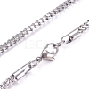 Men's 304 Stainless Steel Diamond Cut Cuban Link Chain Necklaces X-NJEW-G340-10P-01-1