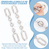 Unicraftale 2Pcs 304 Stainless Steel Oval Link Bag Extender Chains AJEW-UN0001-74-5