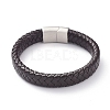Unisex Leather Cord Weave Bracelets BJEW-JB04893-02-1