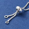 Rack Plating Adjustable Brass Box Chain Slider Bracelet Making KK-M285-03S-2
