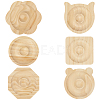 6Pcs 6 Styles Beech Wooden Jewelry Bracelet Finger Ring Diplay Holder Tray ODIS-BBC0001-03B-6