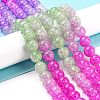 Spray Painted Crackle Glass Beads Strands DGLA-C002-10mm-08-2