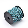Glass Faceted Rondelle Beads Decorative Chains for Necklaces Bracelets Making CHC-L022-6mm-17-2