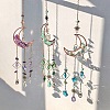 Natural Topaz Jade Chips Moon Pendant Decorations HJEW-FS00027-01-5