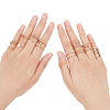 2 Sets 2 Styles Plastic Imitation Pearl Open Cuff Rings Set RJEW-AN0001-07-1
