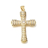 Brass Micro Pave Clear Cubic Zirconia Pendants CU-CBA9883-05E-G-1