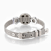 Alloy Rhinestone Snap Cord Bracelet Making BJEW-S136-03-5