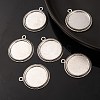 Tibetan Style Alloy Flat Round Pendant Cabochon Settings X-TIBEP-M022-54AS-5