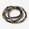 Electroplate Opaque Glass Beads Strands EGLA-A034-P1mm-O01-2