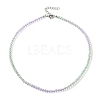 Bling Glass Round Beaded Necklace for Women NJEW-PH01490-04-1