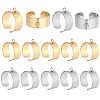 24Pcs 2 Colors 304 Stainless Steel Finger Ring Settings STAS-BBC0010-09D-7