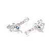 Brass Micro Pave Cubic Zirconia Pendants KK-Q073-09P-2